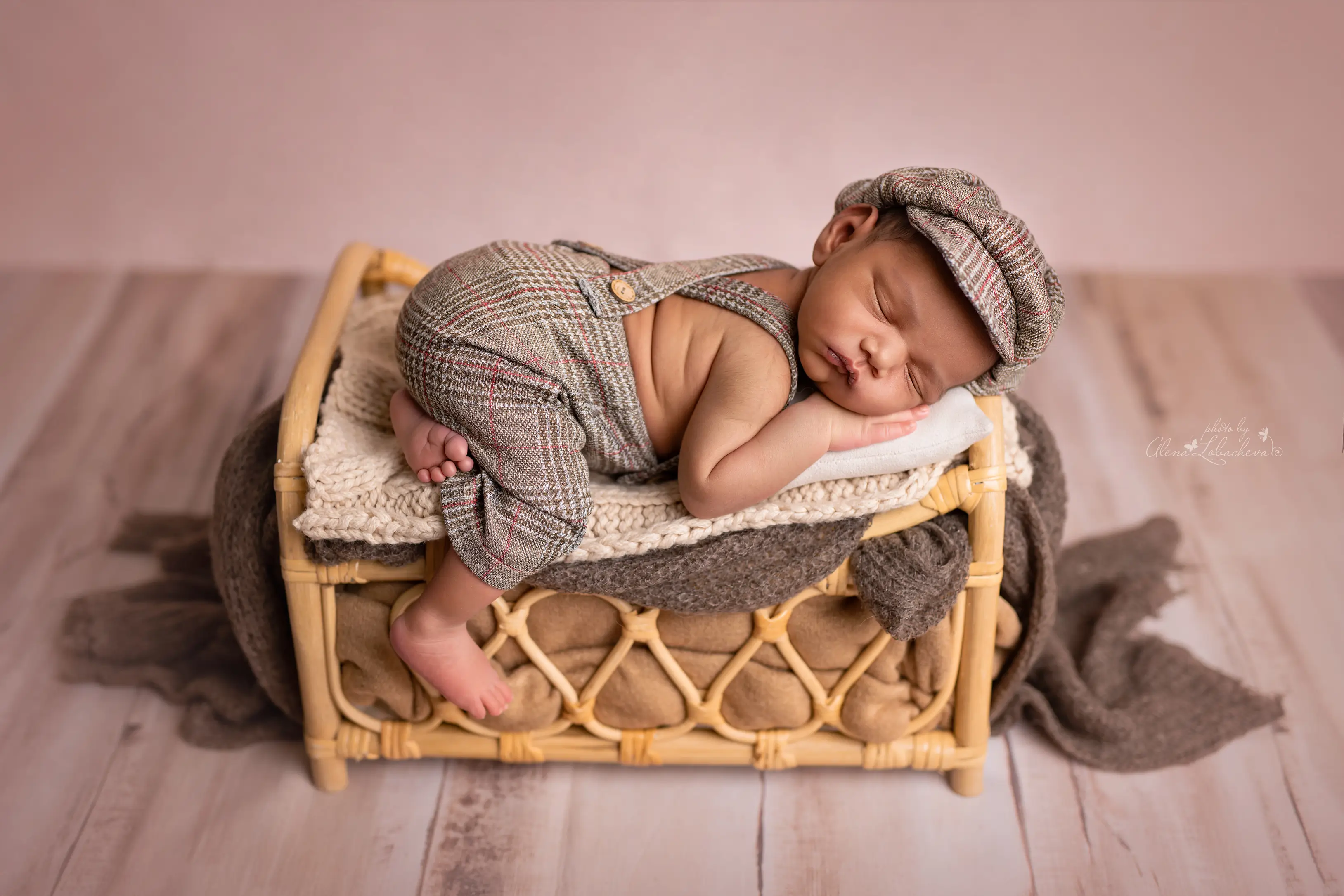 Baby older than three weeks photographed in a relaxed pose